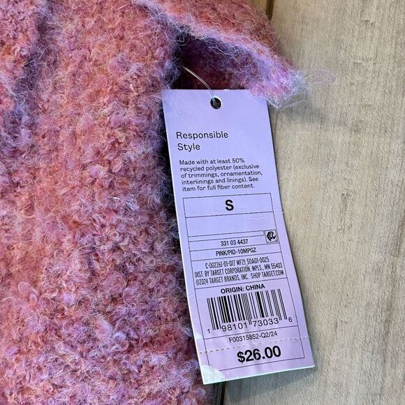 NWT Wild Fable Boucle Mini Skirt Fuzzy Pink Size Small - Picture 5 of 12